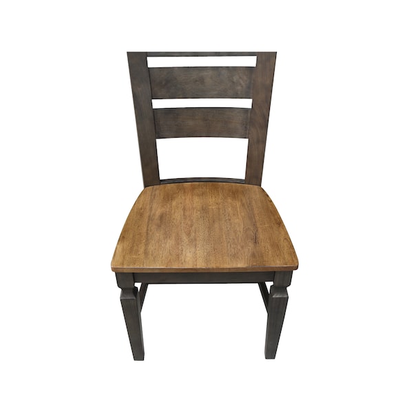 International Concepts Vista Ladderback Chair, Set of 2 Chairs, Hickory/Washed Coal - C45-57P