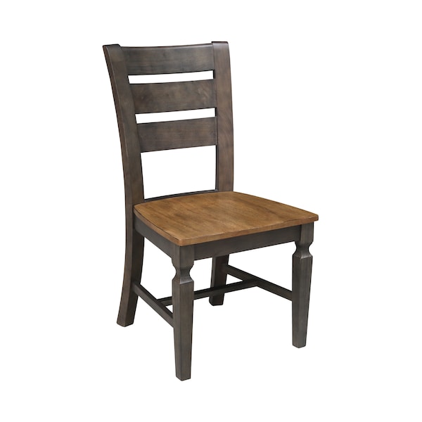 International Concepts Vista Ladderback Chair, Set of 2 Chairs, Hickory/Washed Coal - C45-57P