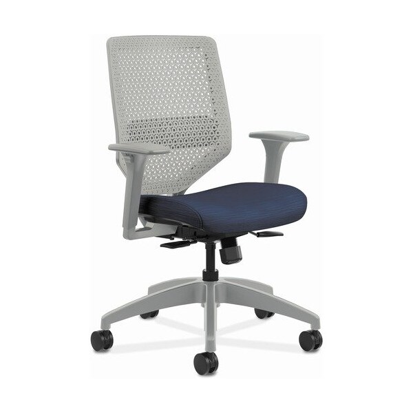 Hon SOLVE SERIES REACTIV BACK TASK CHAIR, SUPPORTS UP TO 300 LBS, MIDNIGHT SEAT/TITANIUM BACK, BLK BASE - HONSVR1AILC90TK