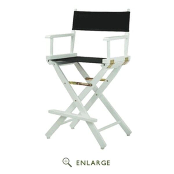 Casual Home 220-01-021-15 24 in. Directors Chair White Frame with Black Canvas - 220-01/021-15