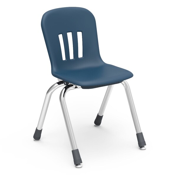 Virco Metaphor Series 14" Classroom Chair, Kindergarten - 2nd Grade with Nylon Glides - Navy Seat - N914