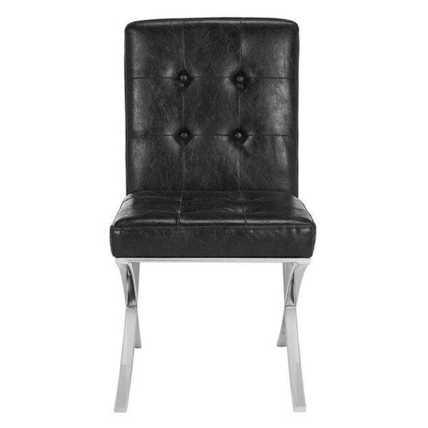 Safavieh 35 x 23 x 18.5 in. Walsh Tufted Side Chair, Black - FOX6300A