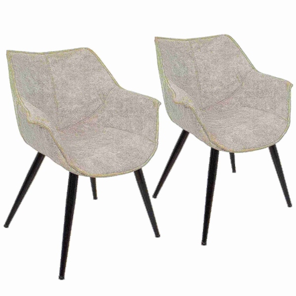 Lumisource Wrangler Accent Chair in Light Grey, PK 2 - CH-WRNG LGY2