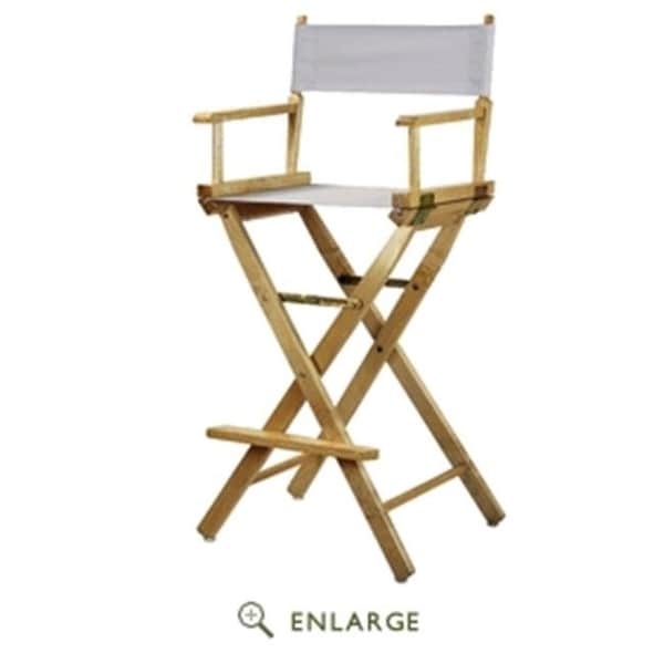 Casual Home Casual Home 230-00-021-29 30 in. Directors Chair Natural Frame with White Canvas - 230-00/021-29
