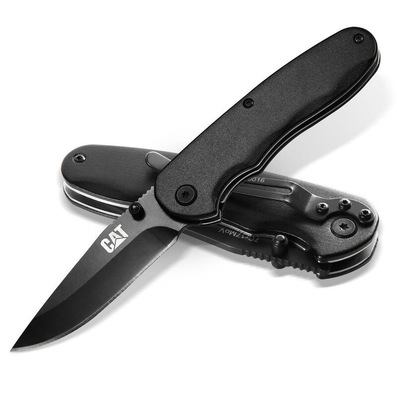CAT 3 in. Stainless Steel Straight Edge Drop Point Folding Knife - 980016