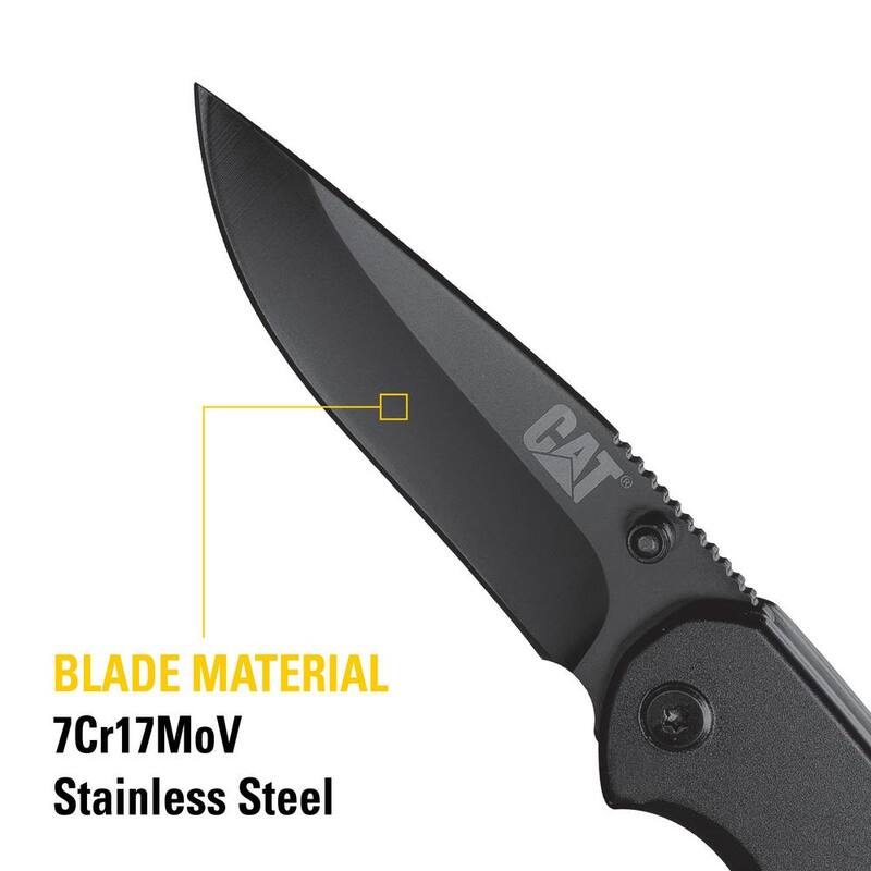 CAT 3 in. Stainless Steel Straight Edge Drop Point Folding Knife - 980016