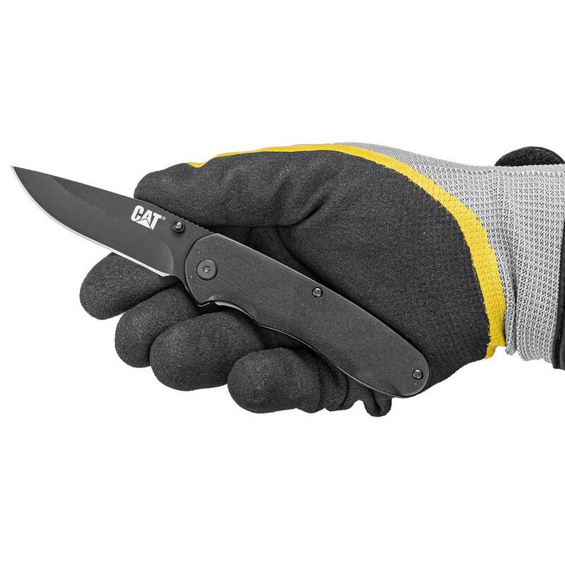 CAT 3 in. Stainless Steel Straight Edge Drop Point Folding Knife - 980016
