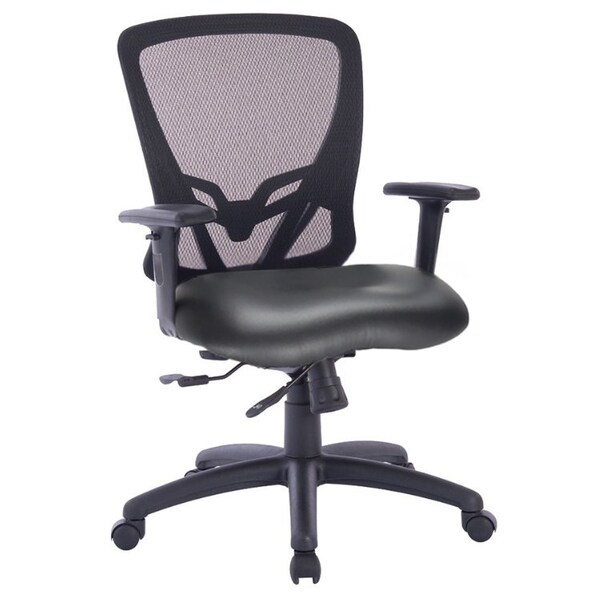 We'Re It Zapp Series Mesh Back Adjustable Task Chair with Seat Slide, Vinyl Seat, Black - OFD501-ECB
