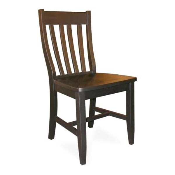 International Concepts Set of 2 Cafe Chairs, Black Seat, Wood Back, 18.4 in W 20.67 in L 36.02 in H, Wood Seat - C46-61P