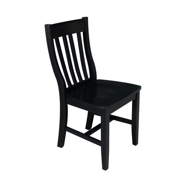 International Concepts Set of 2 Cafe Chairs, Black Seat, Wood Back, 18.4 in W 20.67 in L 36.02 in H, Wood Seat - C46-61P