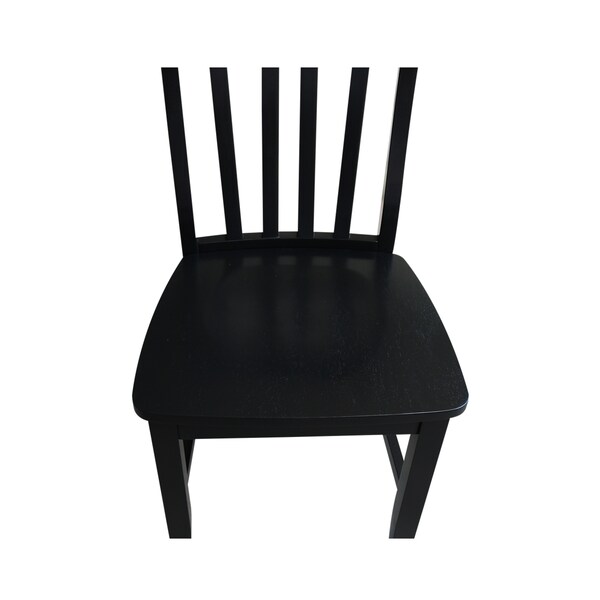 International Concepts Set of 2 Cafe Chairs, Black Seat, Wood Back, 18.4 in W 20.67 in L 36.02 in H, Wood Seat - C46-61P