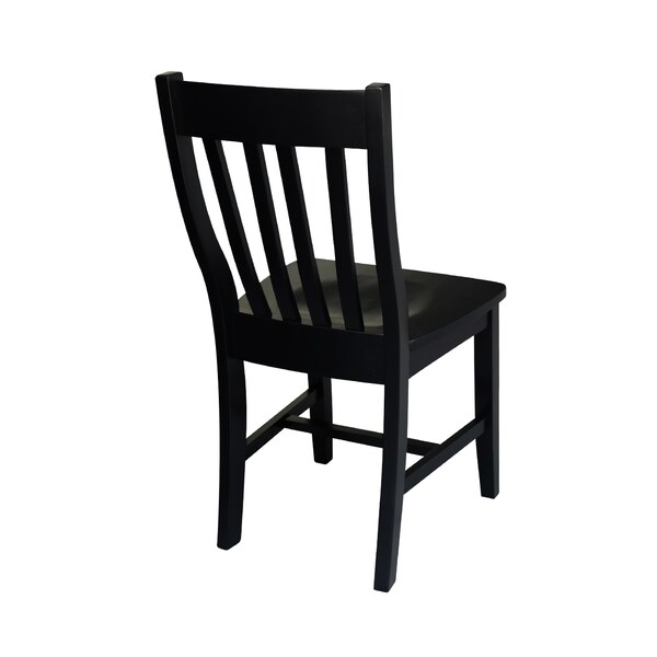 International Concepts Set of 2 Cafe Chairs, Black Seat, Wood Back, 18.4 in W 20.67 in L 36.02 in H, Wood Seat - C46-61P