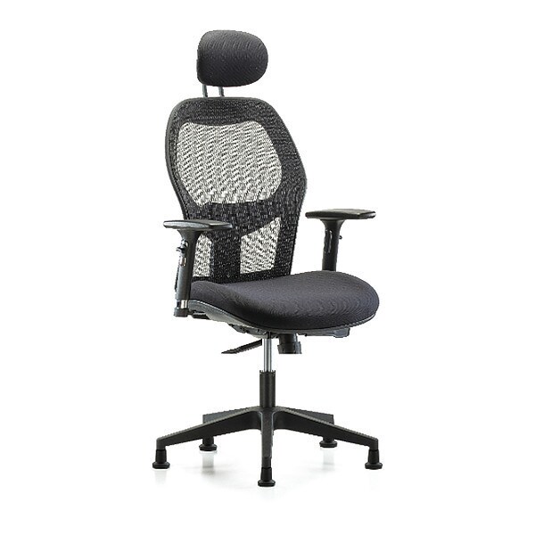 Blue Ridge Ergonomics Executive Mesh Chair, Headrest, 3DAGlds - BR-EXE-MDHCH-RG-H1-A2-RG