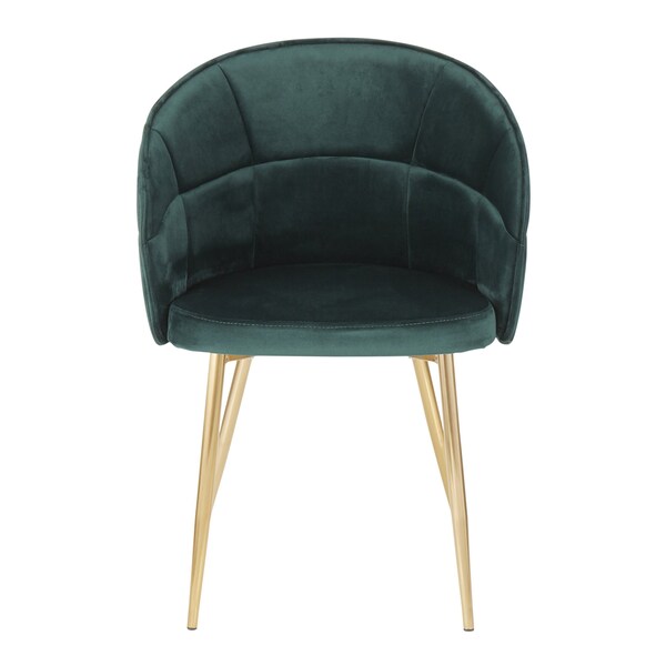 Lumisource Lindsey Chair in Gold Metal and Green Velvet - CH-LINDSY AUVGN