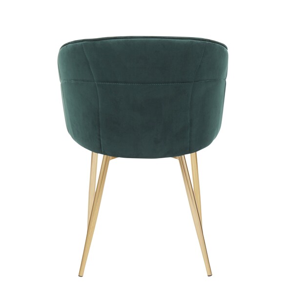 Lumisource Lindsey Chair in Gold Metal and Green Velvet - CH-LINDSY AUVGN