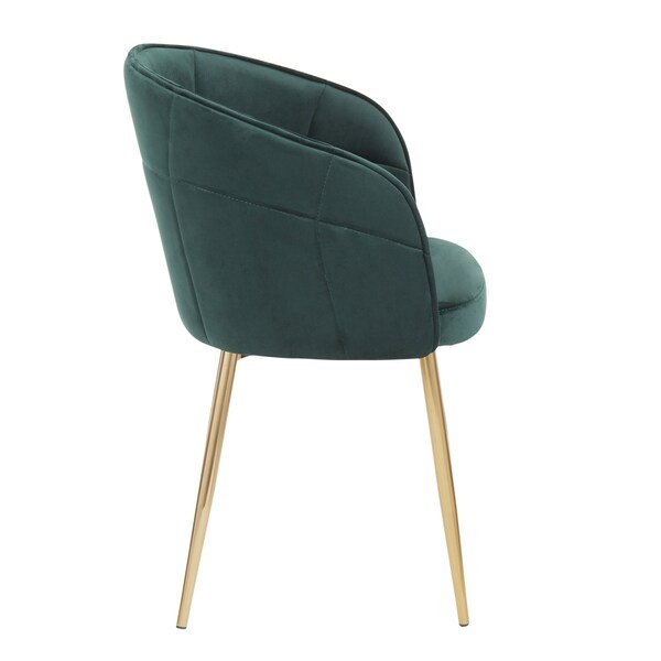 Lumisource Lindsey Chair in Gold Metal and Green Velvet - CH-LINDSY AUVGN