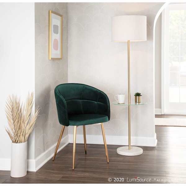 Lumisource Lindsey Chair in Gold Metal and Green Velvet - CH-LINDSY AUVGN