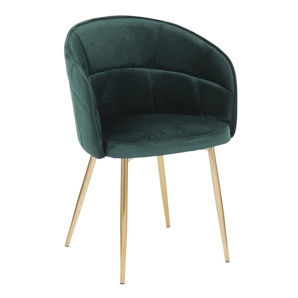 Lumisource Lindsey Chair in Gold Metal and Green Velvet - CH-LINDSY AUVGN