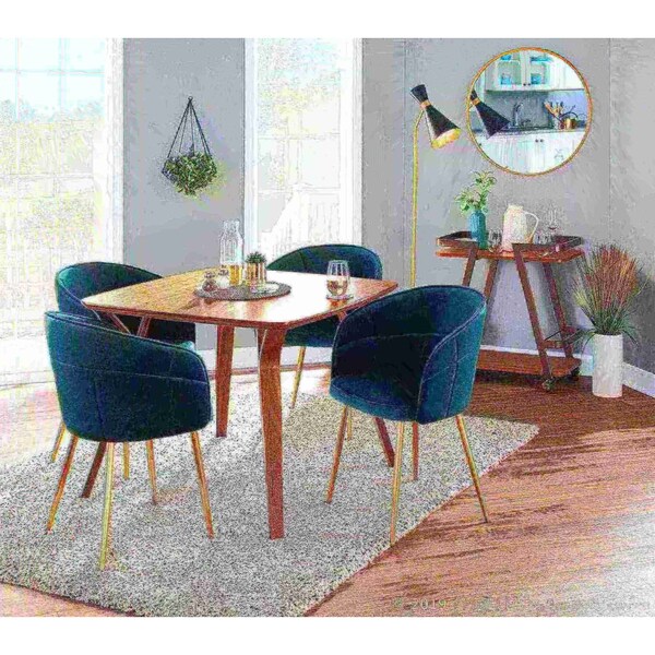 Lumisource Lindsey Chair in Gold Metal and Green Velvet - CH-LINDSY AUVGN