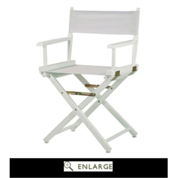 Casual Home Casual Home 200-01-021-29 18 in. Directors Chair White Frame with White Canvas - 200-01/021-29
