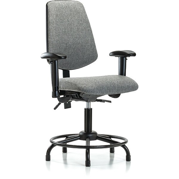 Blue Ridge Ergonomics Desk Chair Fab Desk Chair, Med, Bk, RT, AA, Glds, Gry, Adjustable Arms, 19" to 24" Height, Fabric, Grey - BR-FDHCH-MB-RT-T0-A1-RG-F44