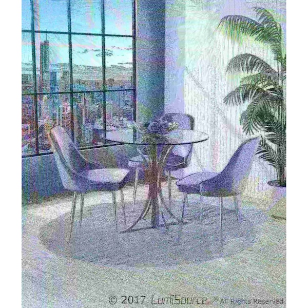 Lumisource Marcel Dining Chair with Chrome Frame and Silver Velvet Fabric, PK 2 - DC-MARCL SV2