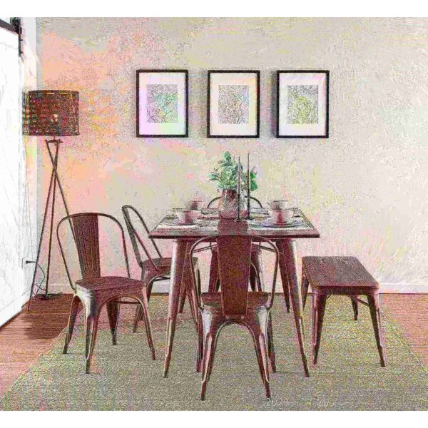 Lumisource Oregon-Farmhouse Stackable Dining Chair in Antique and Espresso, PK 2 - DC-TW-OR DKESP2