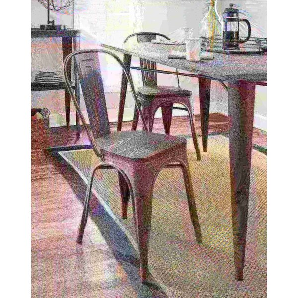 Lumisource Oregon-Farmhouse Stackable Dining Chair in Antique and Espresso, PK 2 - DC-TW-OR DKESP2