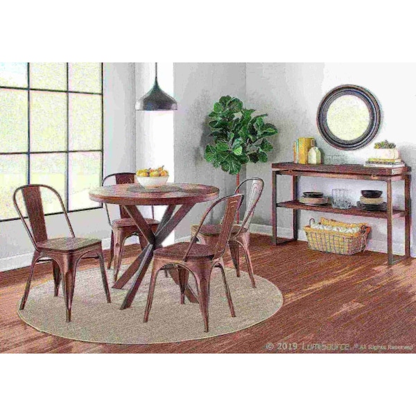 Lumisource Oregon-Farmhouse Stackable Dining Chair in Antique and Espresso, PK 2 - DC-TW-OR DKESP2