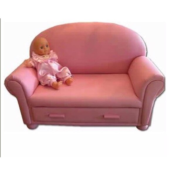 Seatsolutions Child's Upholstered Chaise Lounge with Drawer- Pink - SE3506035