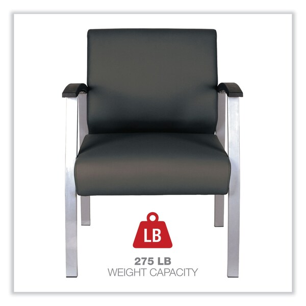 Alera Chairs/Stools, Black Seat, Black Back, 24.6" W 26.96" L 33.46" H, Curved Loop, Polyurethane Seat - ALEML2319