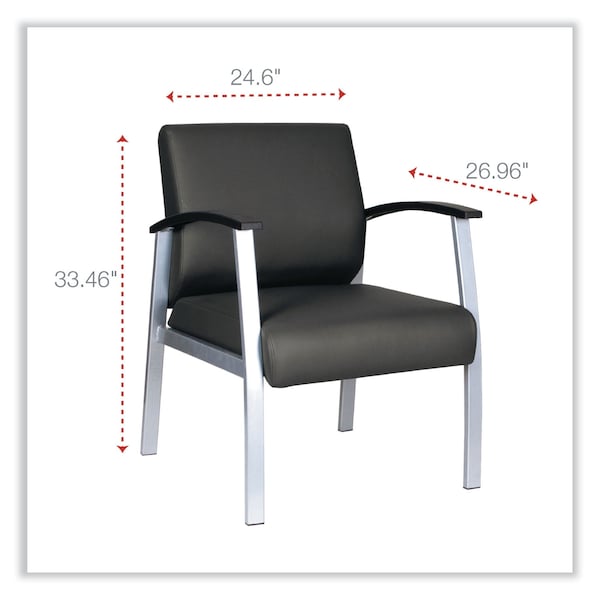 Alera Chairs/Stools, Black Seat, Black Back, 24.6" W 26.96" L 33.46" H, Curved Loop, Polyurethane Seat - ALEML2319