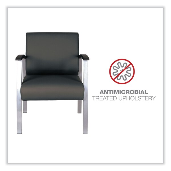 Alera Chairs/Stools, Black Seat, Black Back, 24.6" W 26.96" L 33.46" H, Curved Loop, Polyurethane Seat - ALEML2319