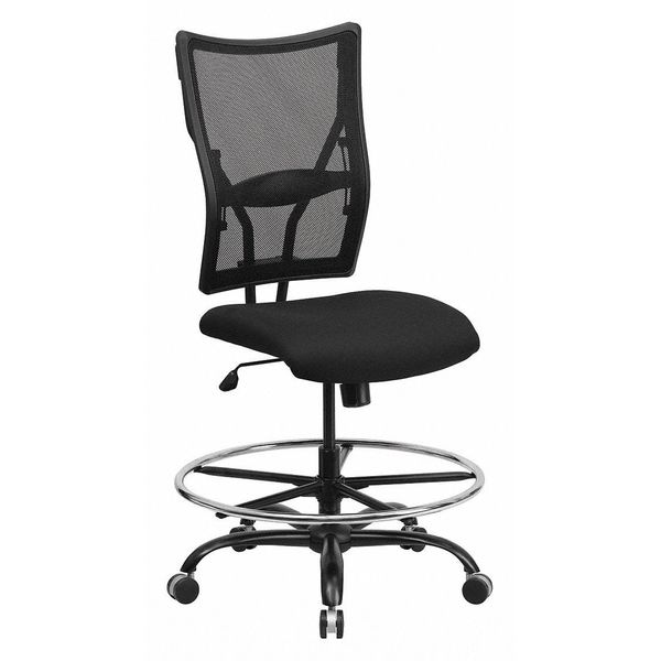 Flash Furniture Drafting Chair Mesh Draft Chair, 400 lb., Black, 20" to 26" Height, Mesh, Black - WL-5029SYG-D-GG