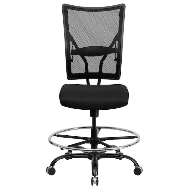 Flash Furniture Drafting Chair Mesh Draft Chair, 400 lb., Black, 20" to 26" Height, Mesh, Black - WL-5029SYG-D-GG