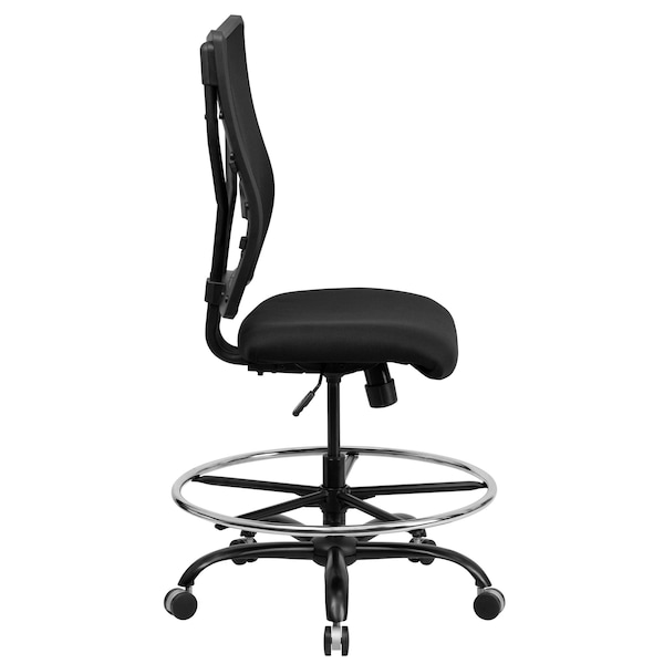Flash Furniture Drafting Chair Mesh Draft Chair, 400 lb., Black, 20" to 26" Height, Mesh, Black - WL-5029SYG-D-GG