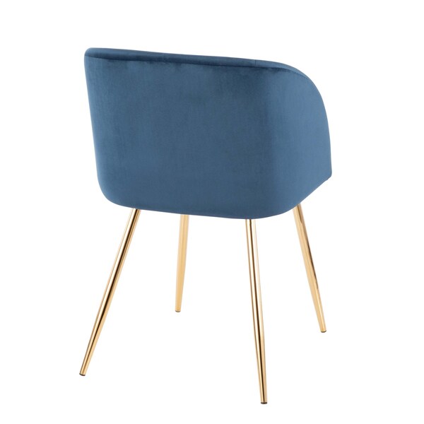 Lumisource Fran Chair in Gold Metal and Blue Velvet, PK 2 - CH-FRAN AU+BU2
