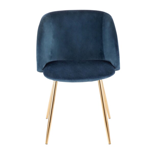 Lumisource Fran Chair in Gold Metal and Blue Velvet, PK 2 - CH-FRAN AU+BU2