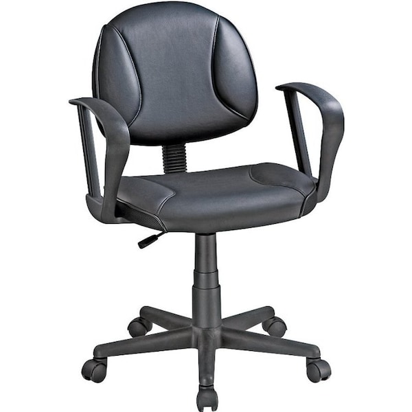 Simple Spaces Simple Spaces CYS03-ARM022 Office Chair, Polyurethane Seat, Black Frame - CYS03-ARM022