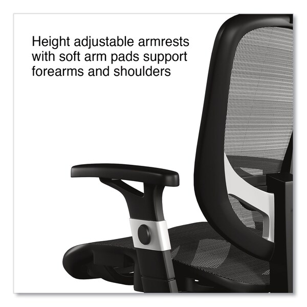 Alera Minerva Ergonomic Mesh Swivel Task Chair, 17.24 to 20.98 Seat Height, Gray/Silver - ALEMV41BME48