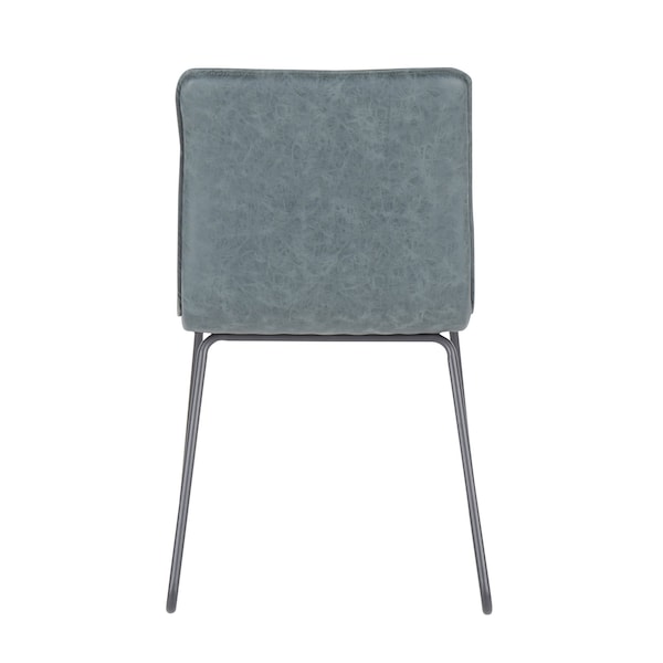 Lumisource Casper Chair in Black Metal and Green Faux Leather Fabric, PK 2 - CH-CASPER BKGN2