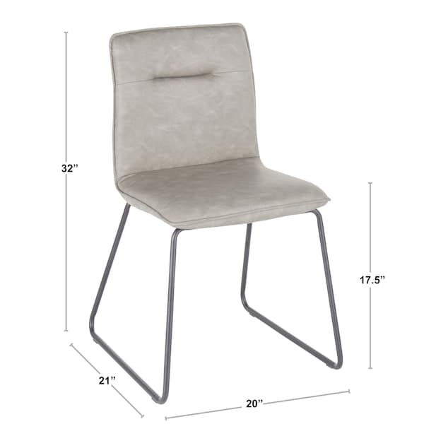 Lumisource Casper Chair in Black Metal and Green Faux Leather Fabric, PK 2 - CH-CASPER BKGN2
