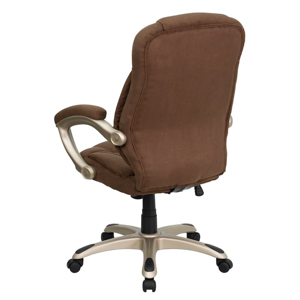 Flash Furniture Contemporary Chair Fixed Arms, 18-1/4" to 22" Height, Fabric, Brown Microfiber - GO-725-BN-GG