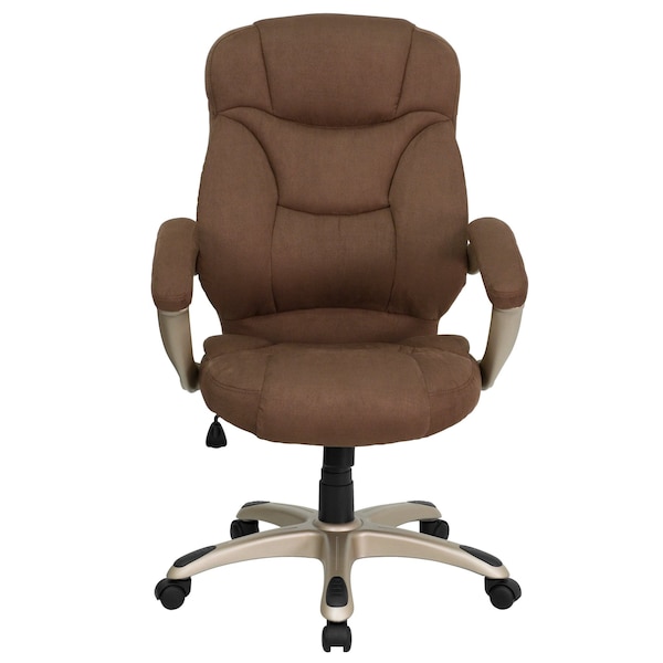 Flash Furniture Contemporary Chair Fixed Arms, 18-1/4" to 22" Height, Fabric, Brown Microfiber - GO-725-BN-GG
