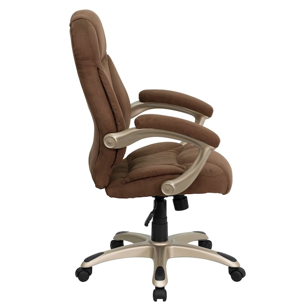 Flash Furniture Contemporary Chair Fixed Arms, 18-1/4" to 22" Height, Fabric, Brown Microfiber - GO-725-BN-GG