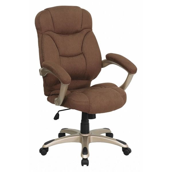 Flash Furniture Contemporary Chair Fixed Arms, 18-1/4" to 22" Height, Fabric, Brown Microfiber - GO-725-BN-GG