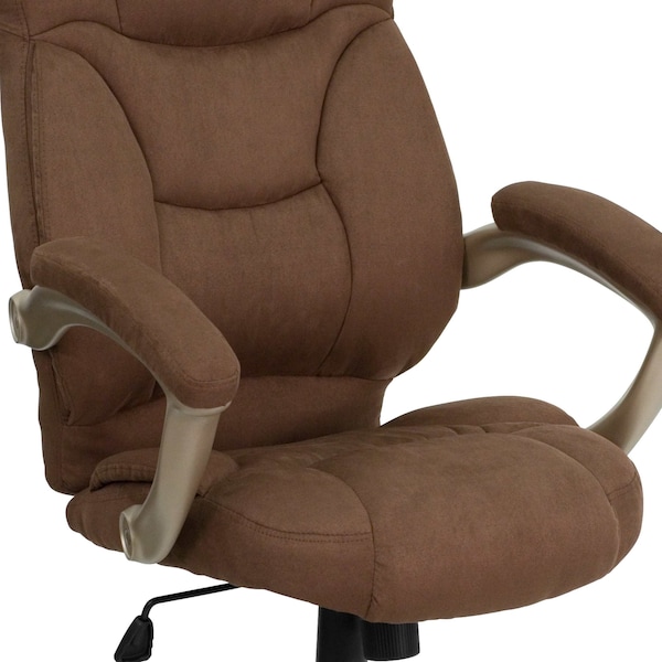 Flash Furniture Contemporary Chair Fixed Arms, 18-1/4" to 22" Height, Fabric, Brown Microfiber - GO-725-BN-GG