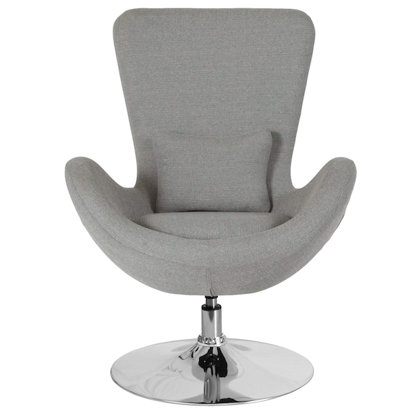 Flash Furniture Egg Side Reception Chair, Light Gray Fabric Seat, Gray Back, 30 W 30" L 38 H, Integrated Curved - CH-162430-LTGY-FAB-GG