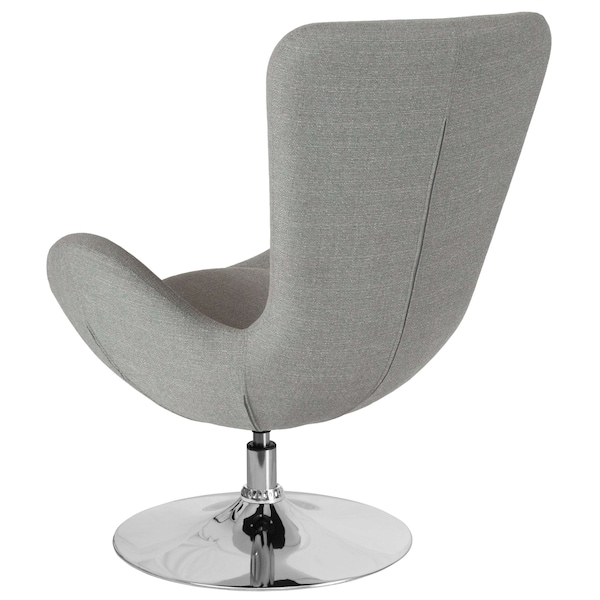 Flash Furniture Egg Side Reception Chair, Light Gray Fabric Seat, Gray Back, 30 W 30" L 38 H, Integrated Curved - CH-162430-LTGY-FAB-GG