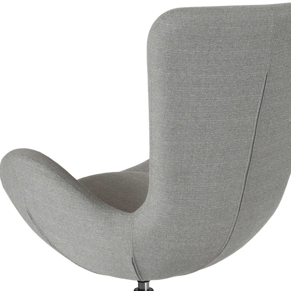 Flash Furniture Egg Side Reception Chair, Light Gray Fabric Seat, Gray Back, 30 W 30" L 38 H, Integrated Curved - CH-162430-LTGY-FAB-GG